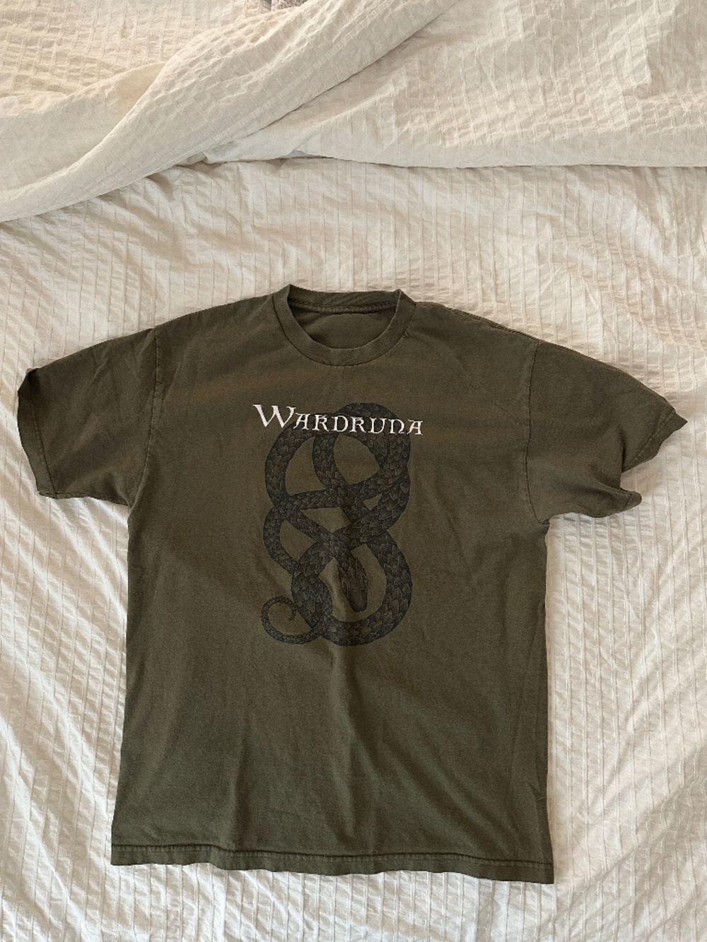 Wardruna T-Shirt Size Large Snake Olive Green